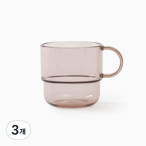 탁가온 유아용 에코젠 한손 투명컵, 브라운, 3개, 200ml