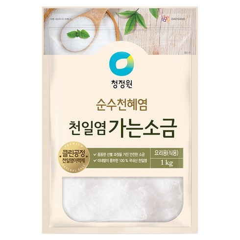 청정원 천일염 가는소금, 1kg, 12개
