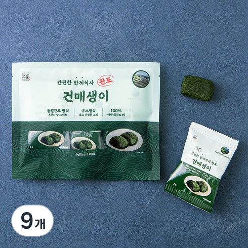 간편한 한끼식사 완도 건매생이, 2g, 9개