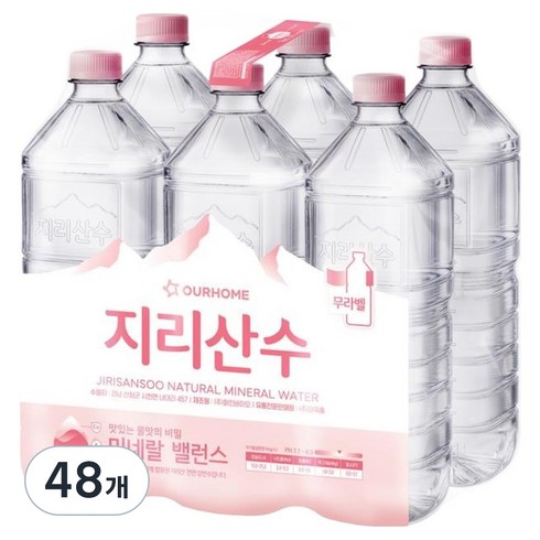 아워홈 지리산수 무라벨, 48개, 2L