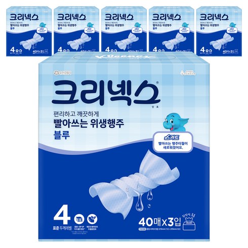 크리넥스 빨아쓰는 위생행주 블루, 40매, 18개