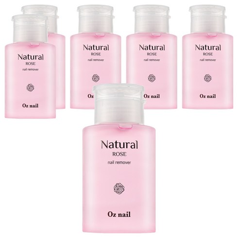 오즈네일 내추럴 로즈 네일 리무버, 6개, 200ml