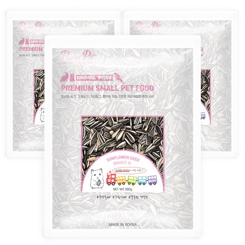 로라펫 애니멀파크 해바라기씨 햄스터 사료, 380g, 3개