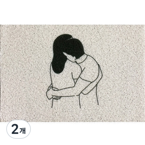 영바영 심플 도어 현관 발매트, 11 베이지, 2개