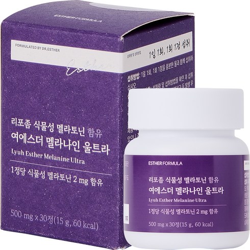 에스더포뮬러 리포좀 식물성 멜라토닌 함유 여에스더 멜라나인 울트라 15g, 30정, 1개