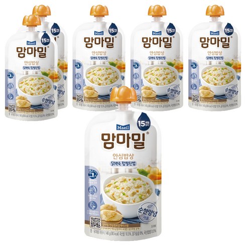 맘마밀 안심밥상 레토르트 이유식, 닭백숙 찹쌀진밥, 140g, 6개