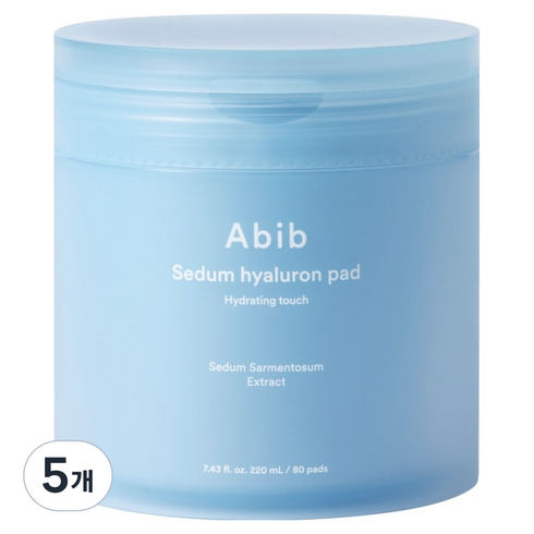 아비브 수분초 히알루론 하이드레이팅 터치 패드 220ml, 80매입, 5개