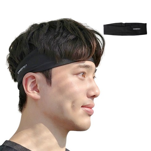 써머텍트 기능성 헤어밴드, 블랙, 2개