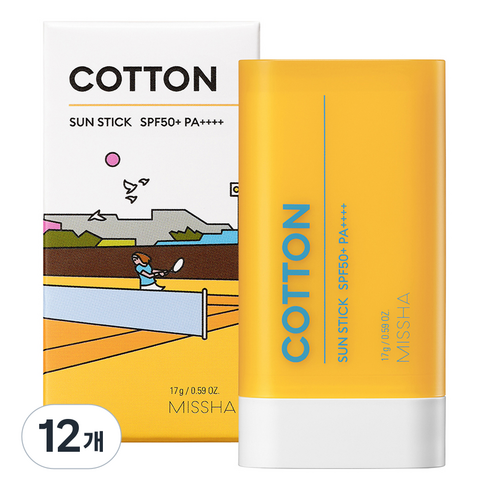 미샤 올 어라운드 세이프 블록 코튼 선스틱 SPF50+ PA++++, 17g, 12개