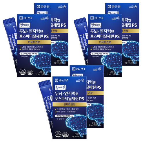 종근당 헬시아민 두뇌 인지력엔 포스파티딜세린 PS, 15회분, 6개