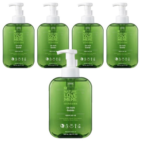 네이쳐러브메레 젖병 세정제 거품형 레몬향, 560mL, 5개