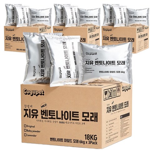 구구펫 고양이 마일드 벤토나이트 모래, 6kg, 12개, 라벤더향
