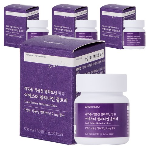 에스더포뮬러 리포좀 식물성 멜라토닌 함유 여에스더 멜라나인 울트라 15g, 30정, 4개