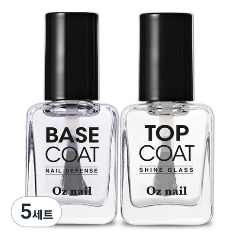 오즈네일 매니큐어 네일 기초 탄탄 2종 세트, 5세트, 베이스 코트 8ml + 탑 코트 8ml