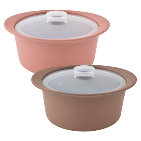 퍼기 이유식 멀티 찜기, 550ml, 2개, 드라이로즈 + 토프브라운