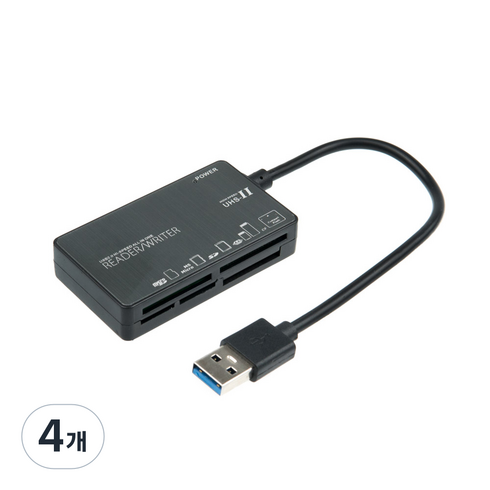 컴스 USB 3.0 외장형 올인원 멀티 카드리더기, IF825, 4개