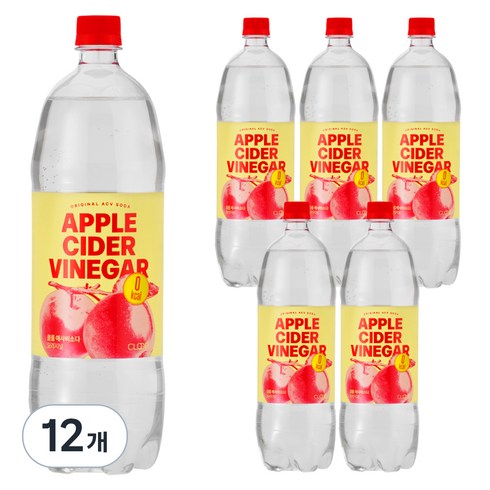 클룹 애사비소다 오리지널 제로 애플 사이다 비니거, 1.5L, 12개