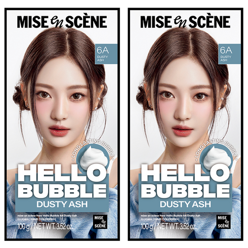 미쟝센 헬로 버블 염색제, 6A더스티애쉬, 2개