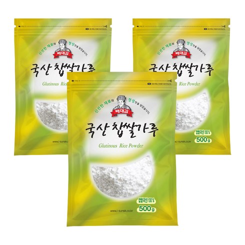 배대감 국산 찹쌀가루, 500g, 3개