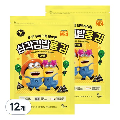 만전김 두번 구워 더욱 바삭한 삼각김밥용 김, 24g, 12개