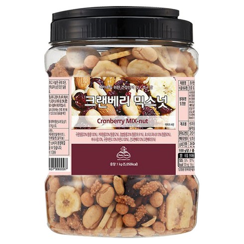 넛츠팜 크랜베리 믹스넛, 1kg, 1개