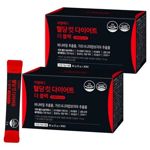 리얼메디 혈당컷 다이어트 더 블랙 아메리카노맛 30p, 2개, 60g