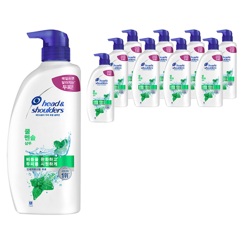 헤드앤숄더 두피 토탈 솔루션 쿨 멘솔 샴푸, 850ml, 10개