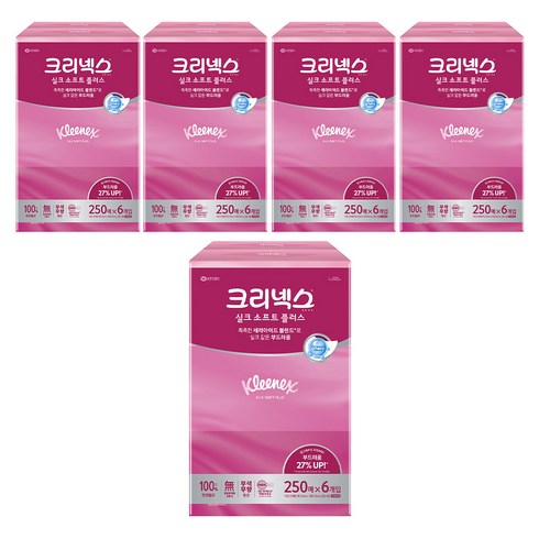 크리넥스 실크 소프트 플러스 천연펄프 미용티슈 2겹, 250매, 30개