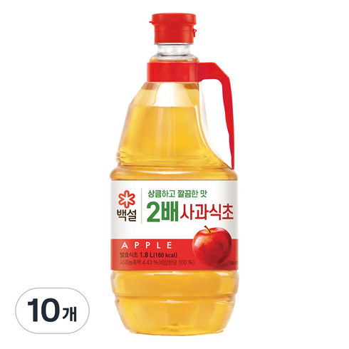 백설 2배 사과식초, 1.8L, 10개