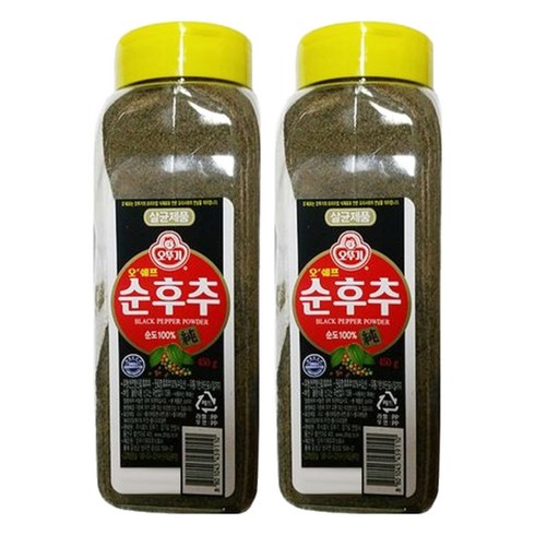 오뚜기 오쉐프 순후추, 450g, 2개