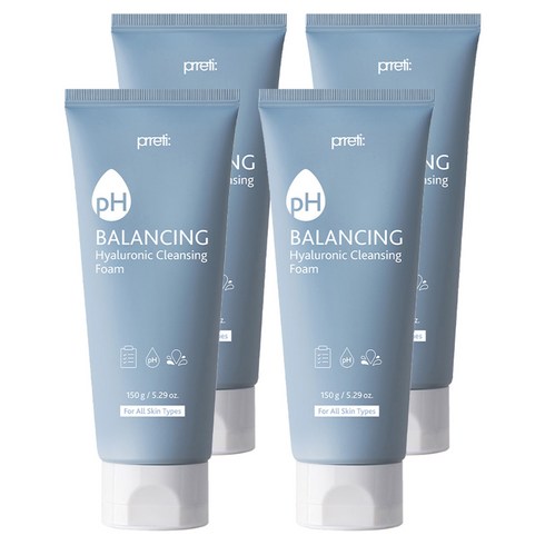 프레티 약산성 히알루로닉 클렌징 폼, 150g, 4개