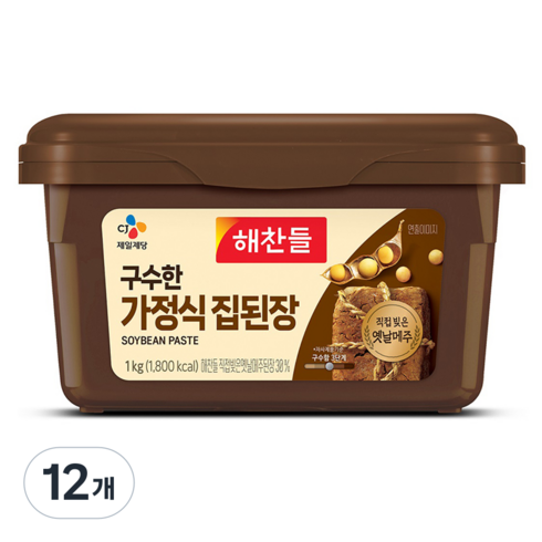 해찬들 구수한 가정식 집된장, 1kg, 12개