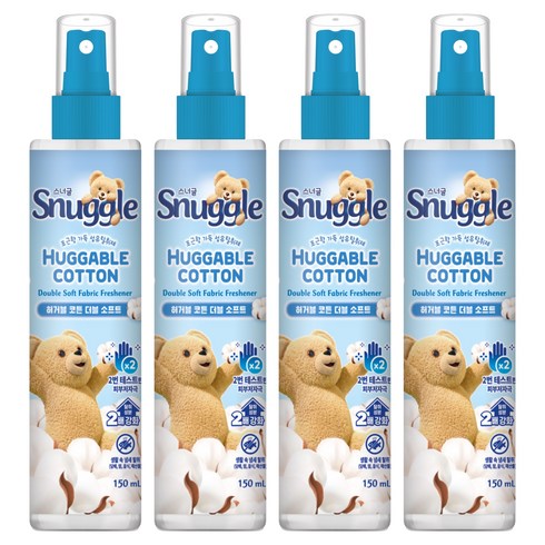 스너글 허거블 코튼 더블 소프트 섬유탈취제 본품, 150ml, 4개
