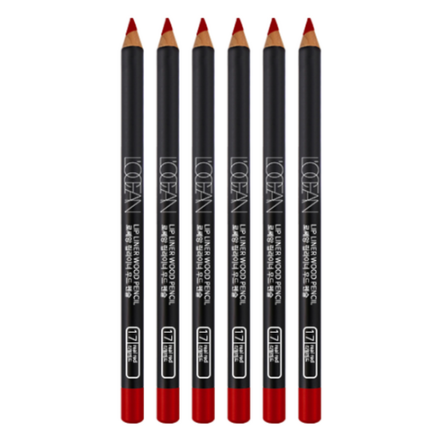 로쎄앙 립라이너 우드 펜슬 4 x 150 mm, 17호리얼레드, 6개