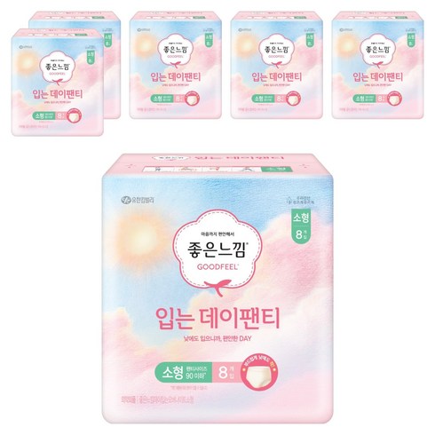 좋은느낌 입는 데이팬티, 소형, 8개입, 6개