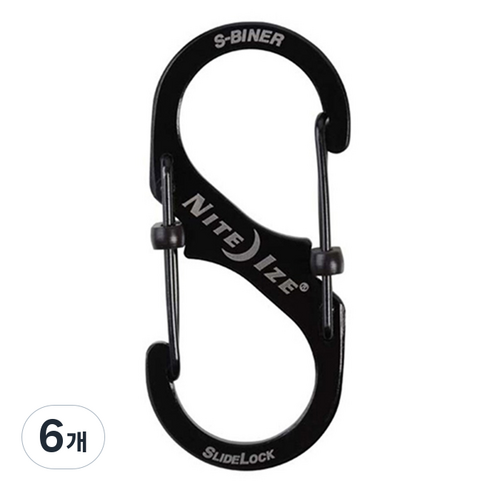 나이트아이즈 슬라이드락 S 비너 스테인레스 3번, Black, 6개
