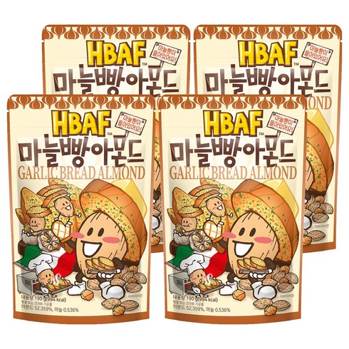 바프 마늘빵 아몬드, 190g, 4개