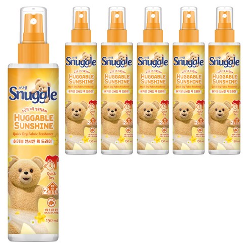 스너글 허거블 선샤인 퀵 드라이 섬유탈취제 본품, 150ml, 6개