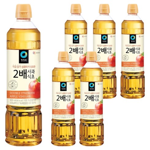 청정원 2배 사과식초, 900ml, 6개