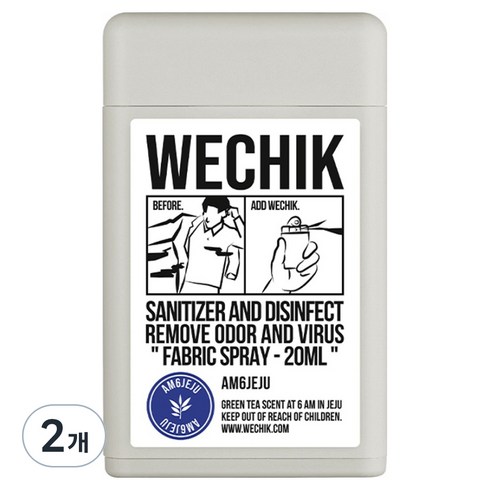 위칙 소독 섬유탈취제 본품, 20ml, 2개