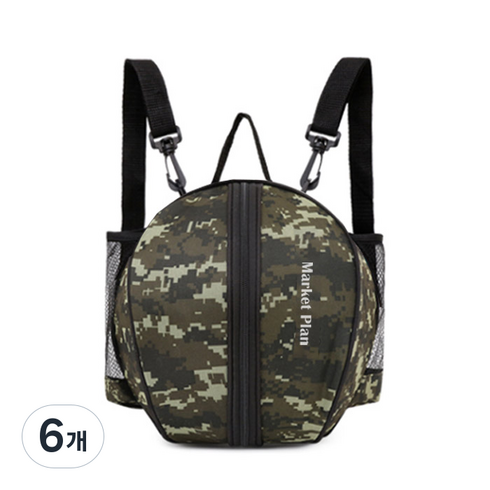 마켓플랜 원형 농구공 가방, 카모그린, 6개