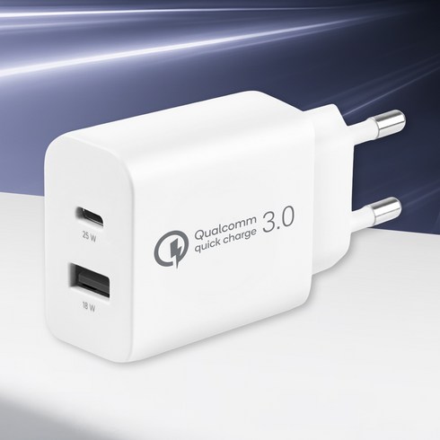 모잇 25W PD 3.0 PPS GaN 2 2포트 초고속충전기, 화이트, 1개
