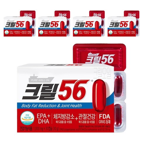 크릴56 크릴오일 30g, 30정, 5개
