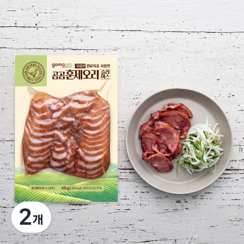 곰곰 훈제오리 슬라이스, 600g, 2개