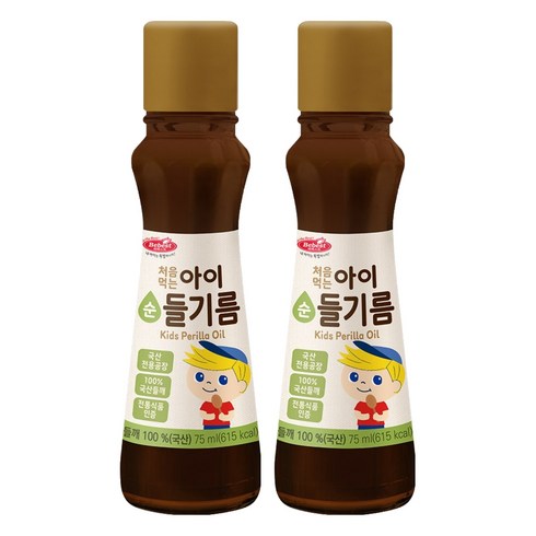 베베스트 처음먹는 순 아이 들기름, 75ml, 2개