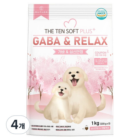 더텐소프트 전연령 강아지 가바 앤 릴렉스 소프트사료, 1kg, 4개, 오리