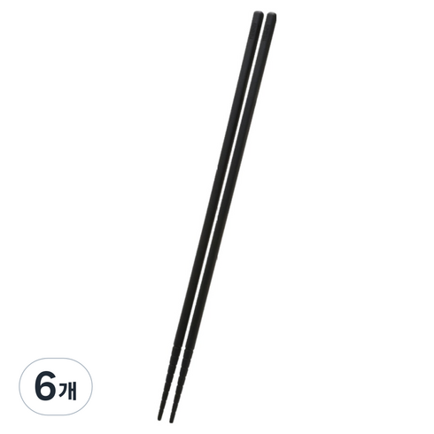 써모스 실리콘 조리 젓가락 KT-C001K, 블랙, 6개