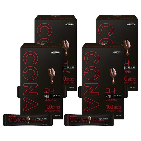 CONA 마일드로스트 원두커피스틱, 0.9g, 100개입, 4개