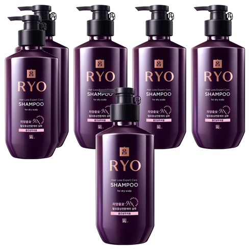 려 자양윤모 9EX 탈모증상전문케어 샴푸 중건성두피용, 400ml, 6개