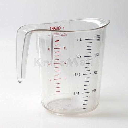 트렌드웨어 폴리카보네이트 투명 계량컵, 혼합 색상, 2000ml, 1개